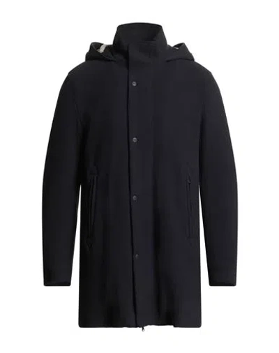 Herno Man Coat Midnight Blue Size 46 Virgin Wool, Polyamide, Polyester