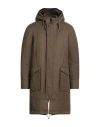 Herno Man Coat Military Green Size 40 Polyester, Viscose, Polyurethane, Wool, Polyamide In Brown