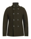 Herno Man Coat Military Green Size 40 Virgin Wool, Polyamide