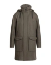 Herno Man Coat Military Green Size 40 Virgin Wool, Polyester In Gray