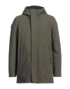 Herno Man Coat Military Green Size 42 Polyamide, Elastane In Green