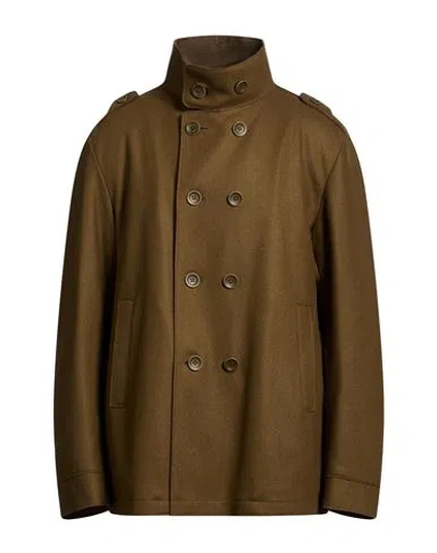 Herno Man Coat Military Green Size 46 Virgin Wool, Polyamide In Burgundy