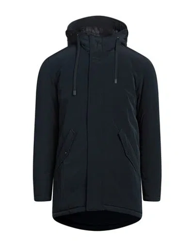 Herno Man Coat Navy Size 38 Polyester, Polyamide
