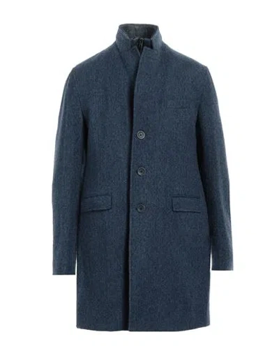 Herno Man Coat Slate Blue Size 42 Virgin Wool