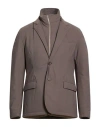 Herno Man Coat Taupe Size 40 Polyamide, Elastane, Polyurethane In Gray