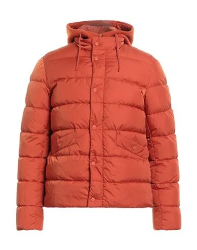 Herno Man Down Jacket Rust Size 40 Polyamide, Virgin Wool In Neutral
