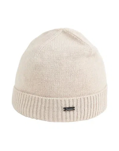 Herno Man Hat Beige Size Onesize Wool In Pink