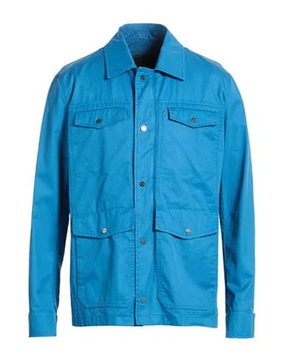 Herno Man Jacket Azure Size 40 Cotton In Blue
