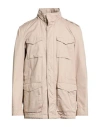 Herno Man Jacket Beige Size 44 Cotton, Polyester In Gold