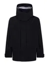 Herno Short Black Waterproof Jacket For Men In Polyester With Hood In Black