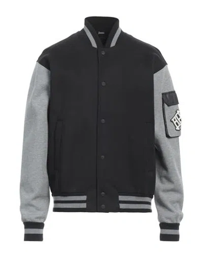 Herno Man Jacket Black Size 44 Cotton, Polyester In Multi