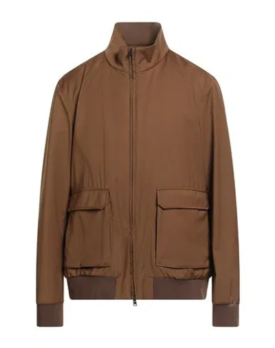 Herno Man Jacket Brown Size 48 Virgin Wool