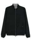 Herno Navy Blue Zip-up Jacket In Black