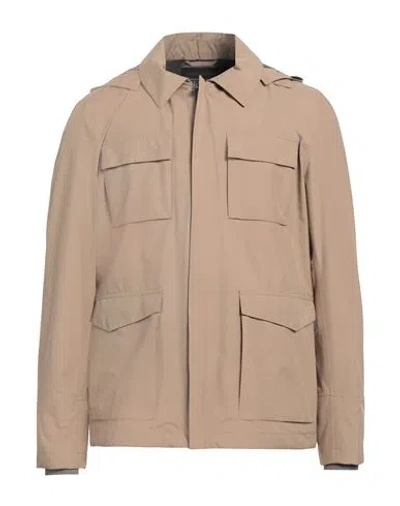 Herno Man Jacket Camel Size 40 Polyester, Ptfe - Polytetrafluoroethylene, Polyamide, Elastane In Beige
