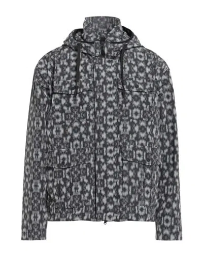 Herno Man Jacket Charcoal Size 40 Linen, Polyester, Cotton, Polyamide, Elastane In Gray