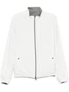 Herno Reversible Nylon And Cotton Jacket With Double Slider Zip Closure In White