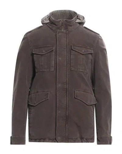 Herno Man Jacket Dark Brown Size 40 Cotton