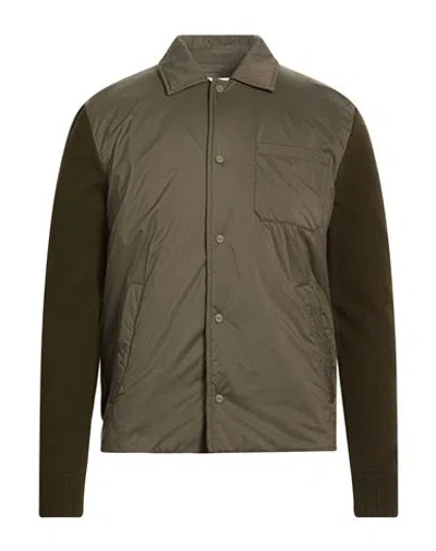 Herno Man Jacket Khaki Size 38 Cotton, Polyester, Polyurethane, Polyamide In Green
