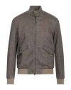 Herno Man Jacket Khaki Size 46 Cotton, Linen, Elastane In Sand