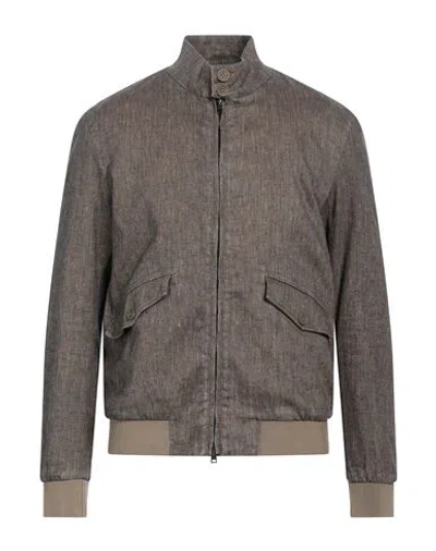 Herno Man Jacket Khaki Size 46 Cotton, Linen, Elastane In Sand