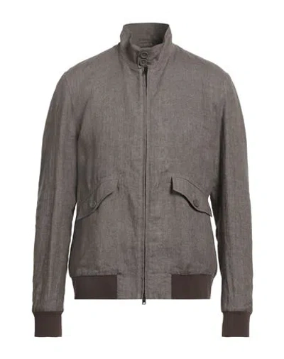 Herno Man Jacket Lead Size 42 Linen, Polyimide, Elastane In Grey