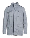 Herno Man Jacket Light Blue Size 38 Cotton, Polyester In Blue