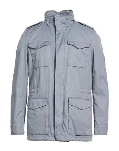 Herno Man Jacket Light Blue Size 38 Cotton, Polyester