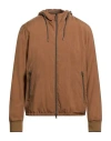 Herno Man Jacket Light Brown Size 40 Silk In Brown
