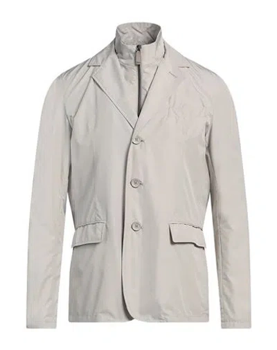 Herno Man Jacket Light Grey Size 40 Polyester In Gray
