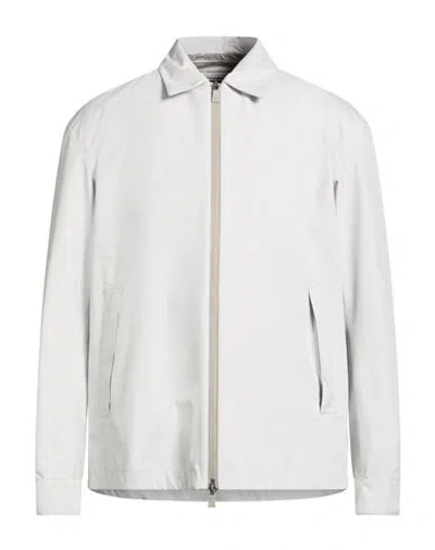 Herno Man Jacket Light Grey Size 42 Polyester In Gray
