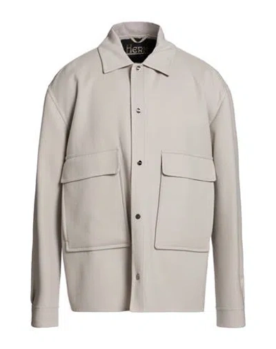 Herno Man Jacket Light Grey Size 42 Virgin Wool, Polyester In Gray