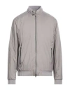 Herno Man Jacket Light Grey Size 46 Polyamide In Gray