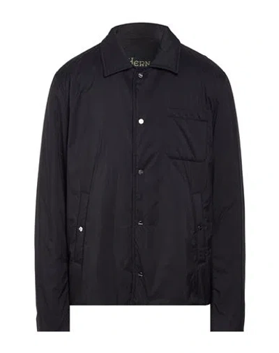 Herno Man Jacket Midnight Blue Size 36 Polyamide, Polyurethane Coated In Black