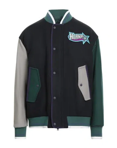 Herno Man Jacket Midnight Blue Size 40 Virgin Wool, Polyamide