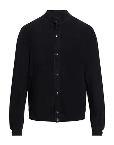 Herno Man Jacket Midnight Blue Size 44 Goat Skin, Cotton, Elastane