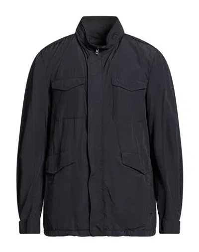Herno Man Jacket Midnight Blue Size 44 Polyamide, Cotton In Black