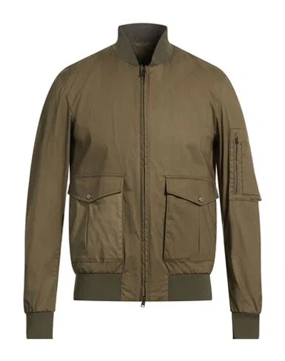 Herno Man Jacket Military Green Size 38 Cotton, Elastane