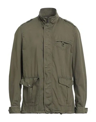 HERNO HERNO MAN JACKET MILITARY GREEN SIZE 38 COTTON, LINEN