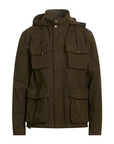 Herno Man Jacket Military Green Size 44 Cotton, Polyester, Polyamide In Multi