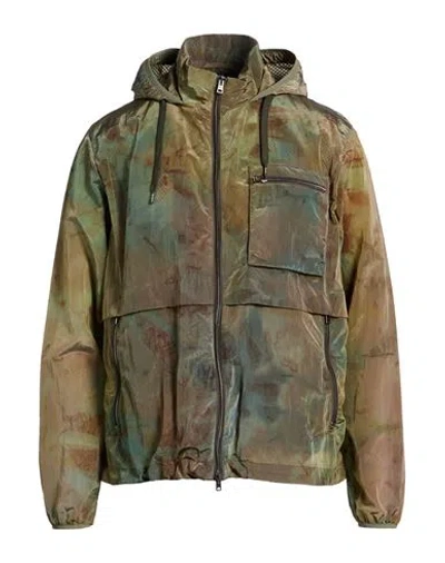 Herno Man Jacket Military Green Size 48 Polyester In Brown
