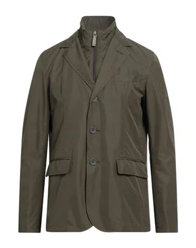 Herno Man Jacket Military Green Size 50 Polyester