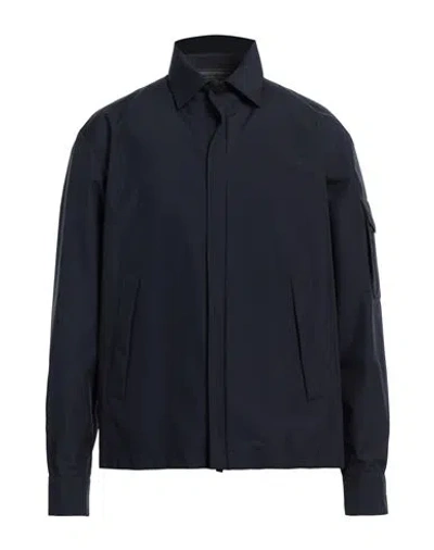 Herno Man Jacket Navy Blue Size 38 Polyester, Ptfe - Polytetrafluoroethylene In Navy Blue