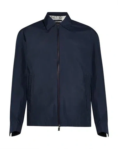 Herno Man Jacket Navy Size 42 Polyester In Blue