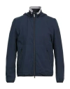 Herno Man Jacket Navy Size 46 Silk, Polyamide, Elastane In Blue