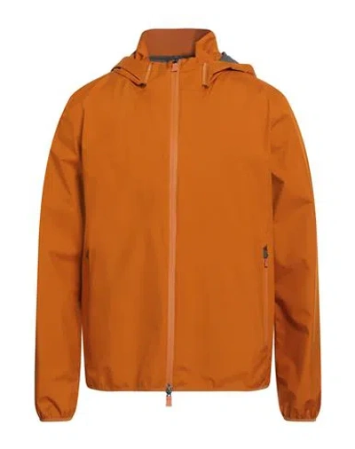 Herno Man Jacket Rust Size 46 Polyester, Polyurethane In Orange