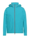 Herno Man Jacket Turquoise Size 46 Polyester, Ptfe - Polytetrafluoroethylene, Polyamide, Elastane In Blue