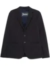 Herno Tailored Single-breasted Jacket With Notched Lapels In Blue