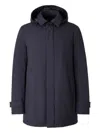 Herno Waterproof Padded Hooded Shell Jacket In Blue