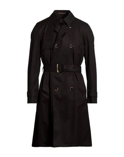 Herno Man Overcoat & Trench Coat Black Size 36 Cotton In Multi
