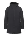 Herno Hooded Water-resistant Parka With Side Zipper Pockets In Black